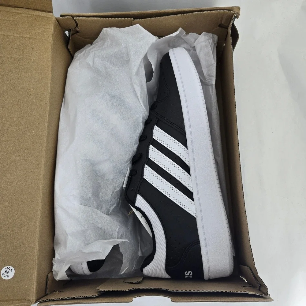 Adidas Hoops Classic Mens 9.5 Sneakers Black White KI1056 Low Top Shoes